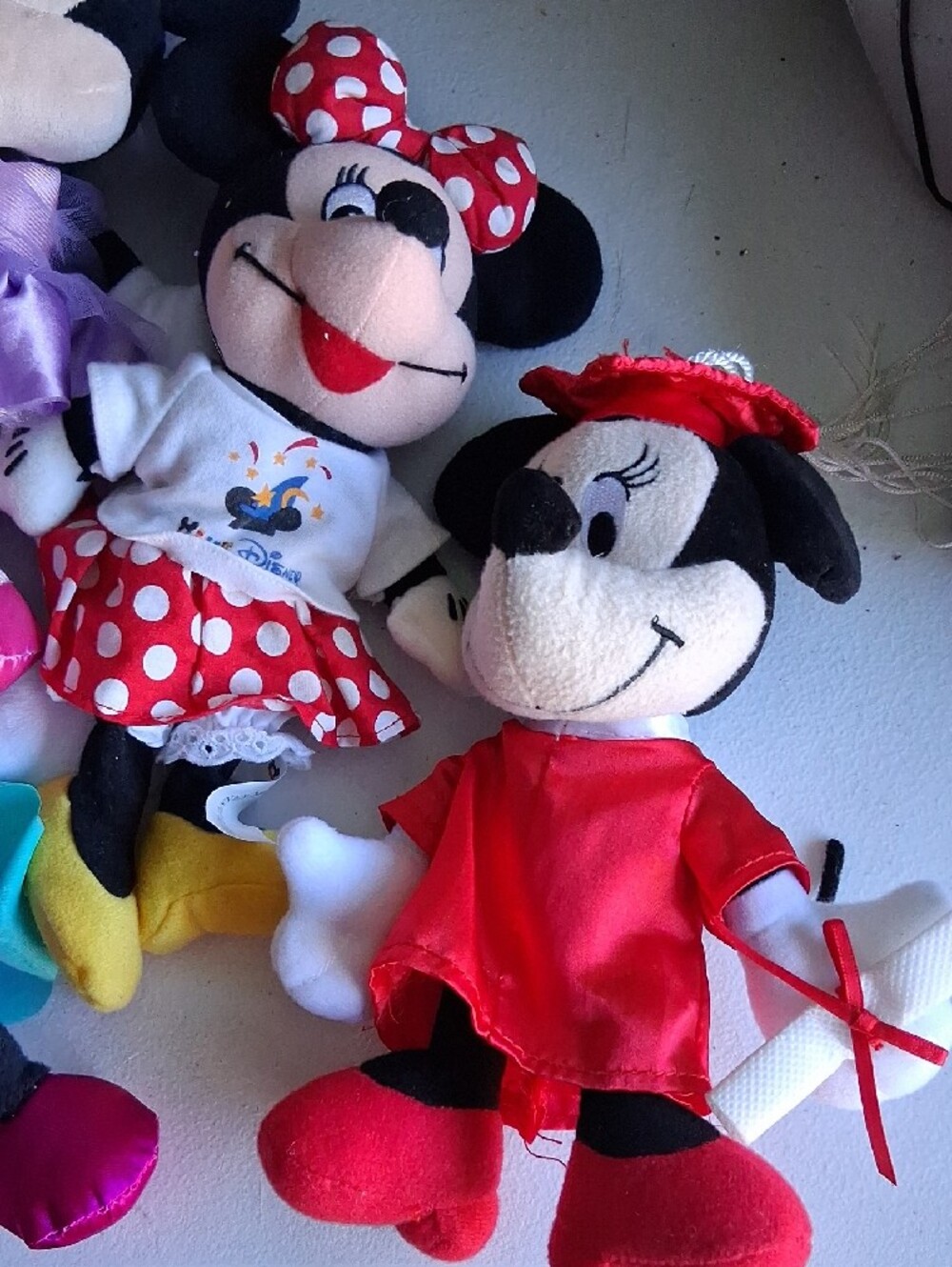Disney Minnie Mouse Plush Trio in Pink Polka Dot Dresses
